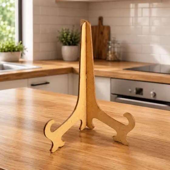 Suporte De Prato 25cm Quadro Azulejo Bordado Natural Cru MDF 3mm