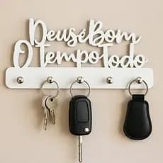 Porta Chaves De Parede Decorativo Multiuso MDF 3mm Autocolante
