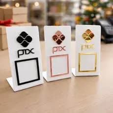 Placa Pix Acrílica QR Code Display De Mesa Balcão c/Base Pagamento Interativo