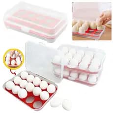 Organizador Porta Ovos 15 Cavidades com Tampa e Bandeja Removível -  Empilhável, Transparente Incolor Geladeira Bancada