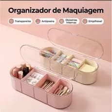 Organizador de maquiagem- Porta joias- Bijuterias- 4 divisórias removíveis- Multiuso