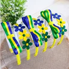 Tiara Infantil Brasil 🇧🇷 Menina | Acessório Luxo Copa 2026 Confortável e Delicado