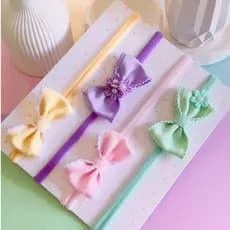 Kit Faixinhas Bebê Recém Nascidos Lacinhos Meia de Seda Lacinhos Meia Maternidade Enxoval Newborn Fotos Menina Delicada