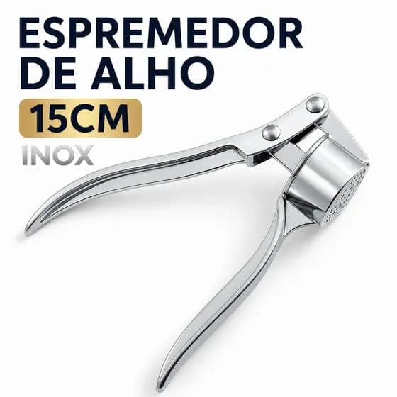 Espremedor De Alho Grande Inox 15cm Cozinha Utensílios