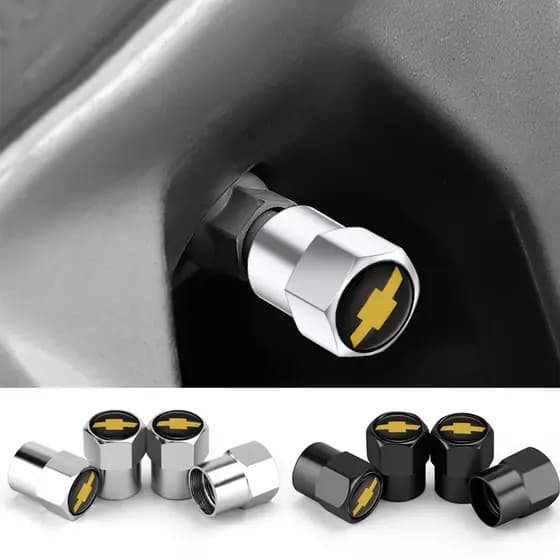 Tampas De Válvula De Pneu De Roda De Carro , 4 Unidades , À Prova De Poeira , Para Logotipo Chevrolet Lacetti Aveo Cobal