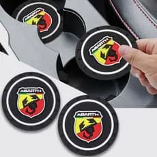 Porta-Copos De Silicone Para Carro , Copo De Água , Garrafa Antiderrapante , Tapetes Antiderrapantes Abarth Fiat 500 124
