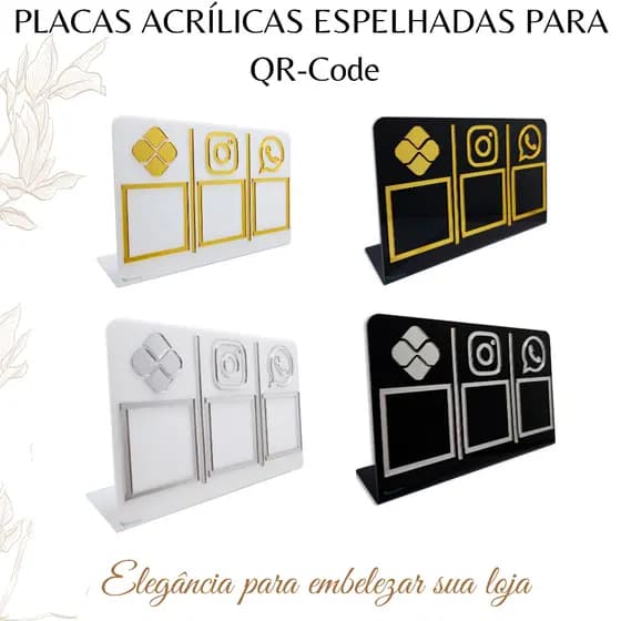 Placa de Pagamento Pix + Instagram + WhatsApp  via Qr Code  ANACARDIER