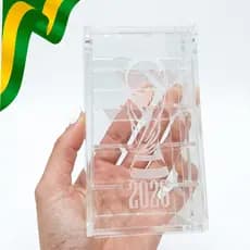 CAIXA PORTA FIGURINHAS COPA DO MUNDO 2026 – ACRÍLICO CRISTAL PREMIUM