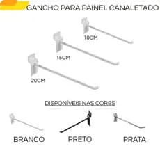 KIT 10 Ganchos para Painel Canaletado Simples