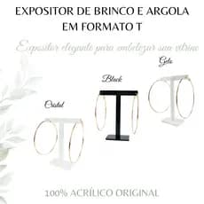 Expositor de Brincos e Argolas em Acrílico Formato Cruz 10cm ANACARDIER