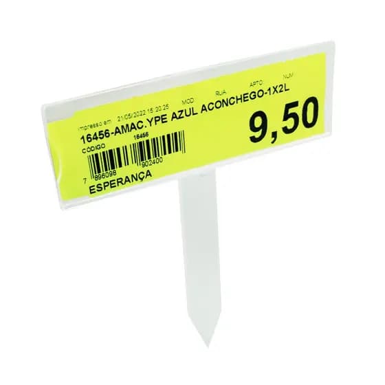 Kit Porta Etiqueta de Preço Precificador Formato Espeto em Acrílico Cristal