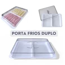 Porta Frios Duplo com Tampa Branco Mesa Posta