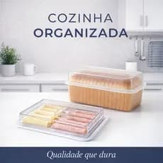 Porta Frios e Porta Pão com Tampa Mesa posta Café da manhã