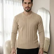 Suéter Blusa  Manga Longa Masculina de Tricô Gola V  Blusa Inverno Social Dia a Dia Casual Confortável