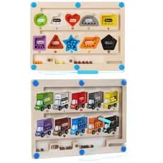 Labirinto Magnético Infantil Montessori de Madeira – Brinquedo Educativo Números e Cores