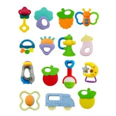 Kit Chocalhos para Bebê Mordedores + Brinquedos Educativos Sensoriais Com Inmetro