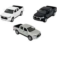 Miniatura Toyota Hilux 1:36 Metal com Luz e Som | Portas que Abrem Fricção 12cm
