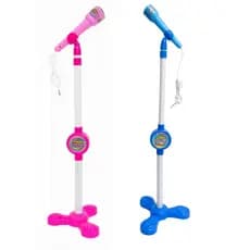 Microfone Infantil com Pedestal Ajustável e Conexão com Celular – Brinquedo Musical para Crianças