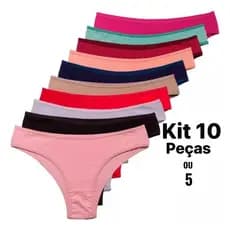 Kits Calcinhas De Algodao Lisas Conforto Feminina