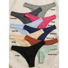 Kit Calcinhas Fio Dental Algodão Conforto Cotton Feminina Atacado