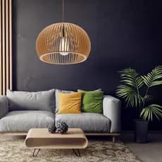 Pendente de Teto Lustre Grande de Sala em Madeira Mdf Decoração