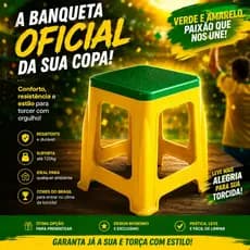 Kit 06 Banquetas Plástico Reforçado Copa Resistente Bicolor Até 120kg Multiuso