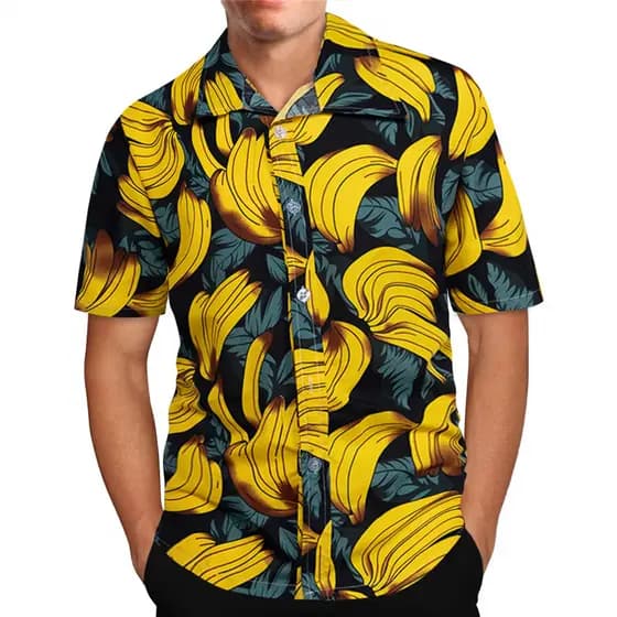 Camisa Para Homens Havaiano Banana Fruta Casual 3D Impresso Praia Manga Curta Marca Roupas Importadas Plus Size Streetwe