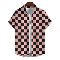Camisas De Impressão Listrada Xadrez Para Homens Verão Casual Camisa Masculina Praia Férias Estilo Havaiano Manga Curta