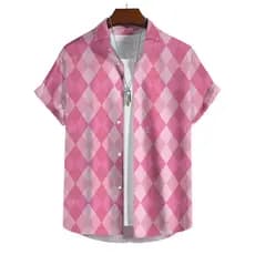 Camisas De Impressão Listrada Xadrez Para Homens Verão Casual Camisa Masculina Praia Férias Estilo Havaiano Manga Curta