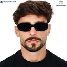 Óculos de Sol Masculino Retrô Hanna UV400 Proteção Solar Retangular Elegante Lux Glasses