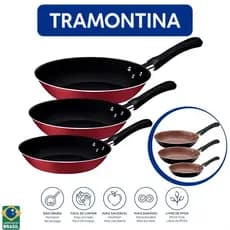 Frigideira Kit Tramontina Linz Antiaderente 3 Pc