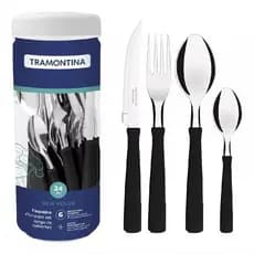 Faqueiro Tramontina New Kolor Aço Inox 24 Peças, Talheres