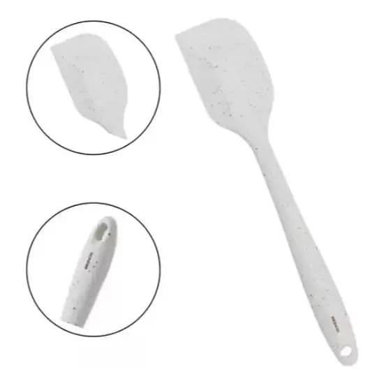 Espátula Silicone Brinox Flex Cor Vanilla e Verde  Não Arranha Panela 28cm Espátula