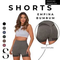 Shorts Empina Bumbum Feminino Sem Costura Cintura Alta Curto Nao Enrola Sem Transparencia Fitness Academia Esportivo