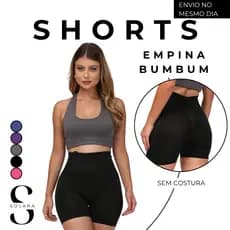 Shorts Academia Empina Bumbum Sem Costura Feminino Curto Esportivo Fitness Casual