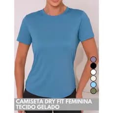 Camiseta Dry Fit Feminina em Poliamida Tecido Gelado Furadinho Leve Uso Casual Academia Fitness