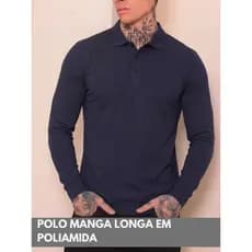 Polo Manga Longa Masculina Fit Poliamida Elastano Premium Confortável Elegante Casual Inverno Gola Social Ajustada