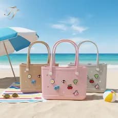Bolsa EVA Furadinha Feminina com Enfeites DIY – Impermeável, Lavável, Estilo Verão