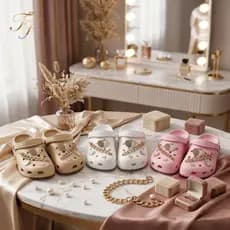 Sandália Feminina EVA Confortável Antiderrapante Moda com Kit 8 Charms
