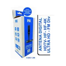 Antena Digital Ultra HD para Televisão TV 4K Interna e Externa cabo 1,8M PIX
