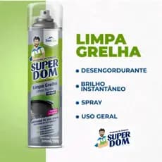 Spray Limpa Grelha Desincrusta Gordura Brilho 250mL Churrasco Domline