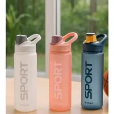 Garrafa de Água Squeeze Plástica Academia Treino Alça 700ml