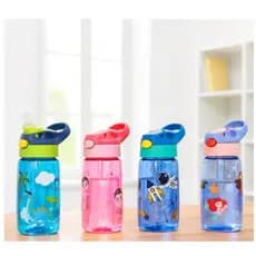Garrafa Infantil Escolar Antivazamento Squeeze Canudo Plástico  Garrafinha 450ml Menino Menina Escola Passeio