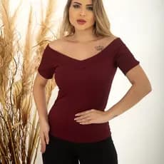 Blusa Ombro A Ombro Com Bojo Elegância e Beleza