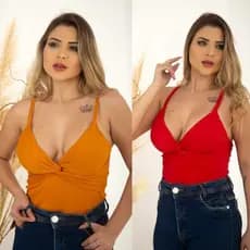 Compre um 1 Kit com 2 Body  Modelos Variados Moda Blogueira (Bride 1 Crooped )