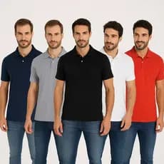 Kit com 5 Camisas Gola Polo Elegância e Estilo