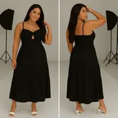 Vestido Feminino Cumprido com Forro e Alça Fina – Modelo Versátil em Diversas Cores Lindas!