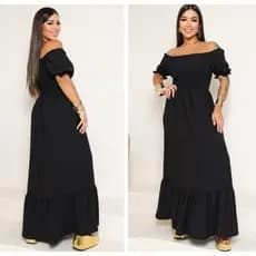 Vestido Longo Duna Feminino com Forro e Lastex no Busto — Conforto, Estilo e Tecido Leve de Alta Qualidade