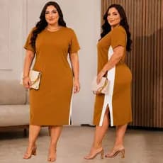 Vestido Feminino Algodão Plus Size Confortável Evangélico 50 ao 56 Evangélico Moda Maior Casual