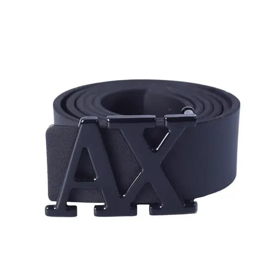 Cinto de Couro Dupla Face de Luxo Masculino Fivela Metal 125cm